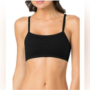 Fruit of the Loom Women's Spaghetti Strap Cotton Sports Bra - Black Size 32 NWOT